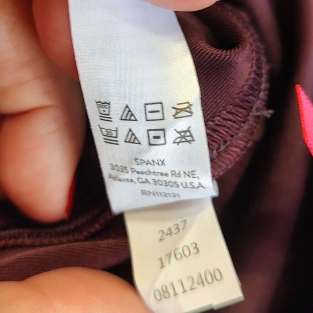 SPANX Ready to Wow Faux Leather Leggings S BROWN WINE 2437 - Picture 12 of 12